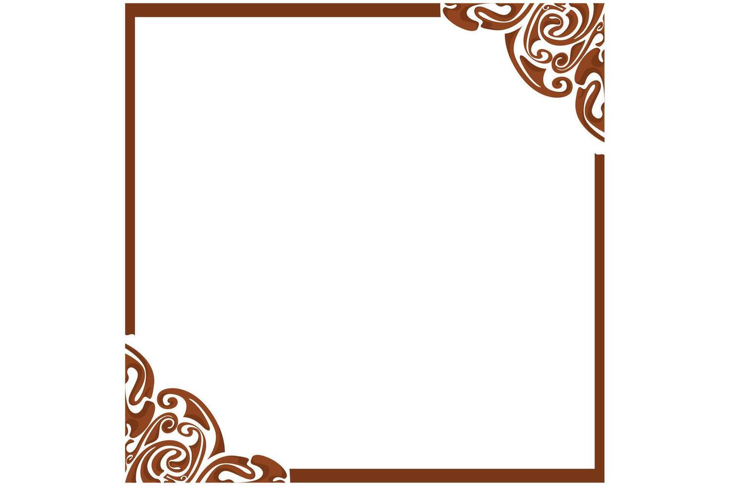 Brown Liquid Border Frame Ornament vector