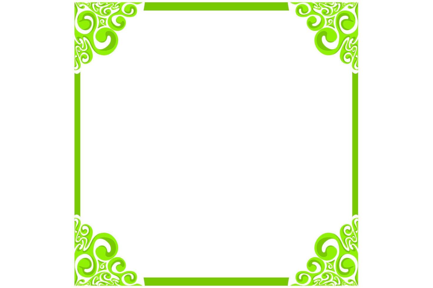 Green Swirl Floral Border Frame Ornament vector
