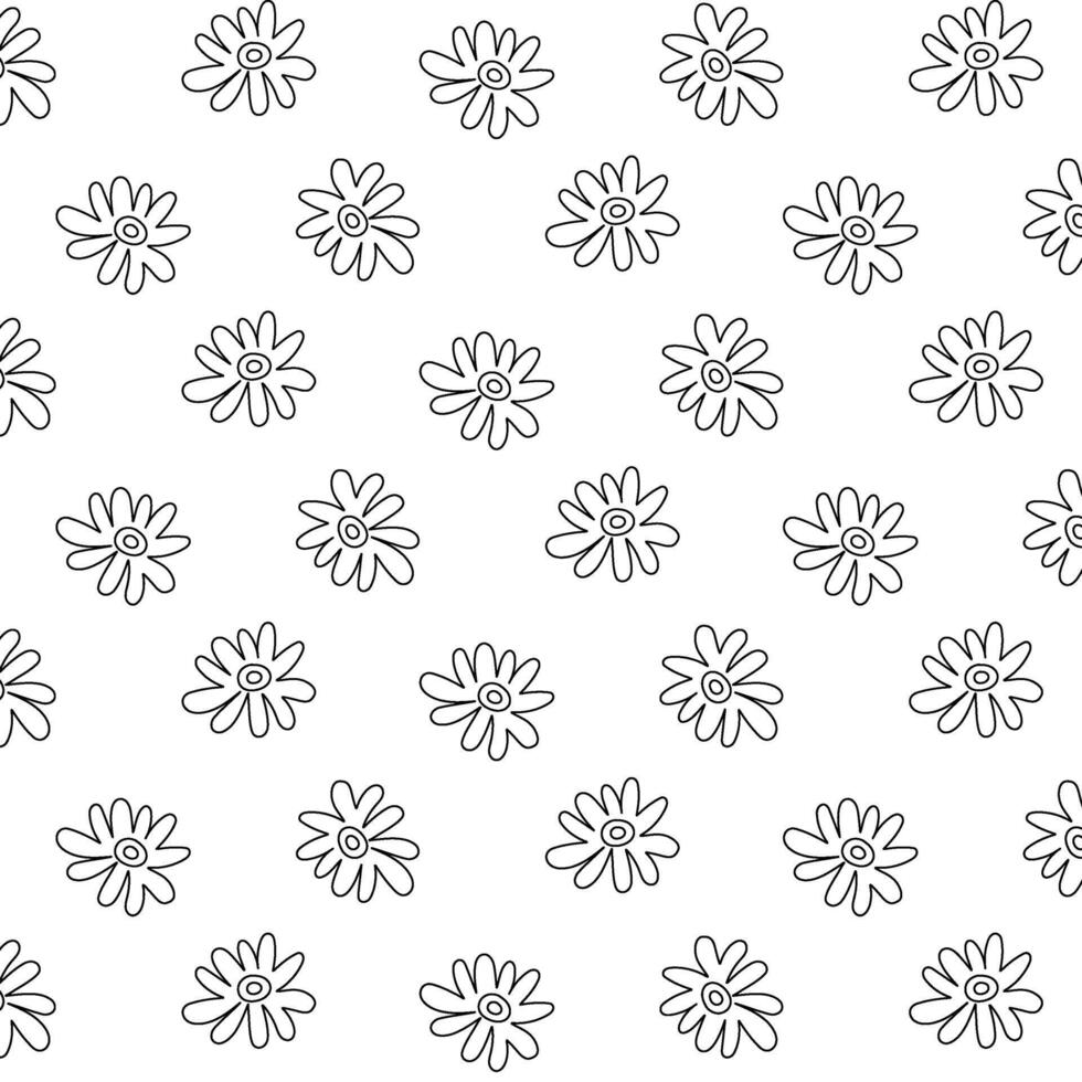 linear pattern with daisies vector