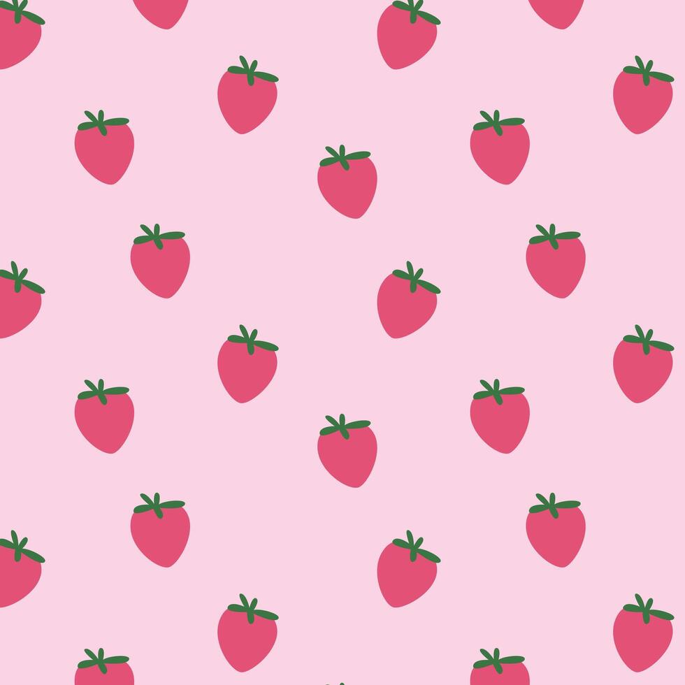 cute pattern with strawberries vector