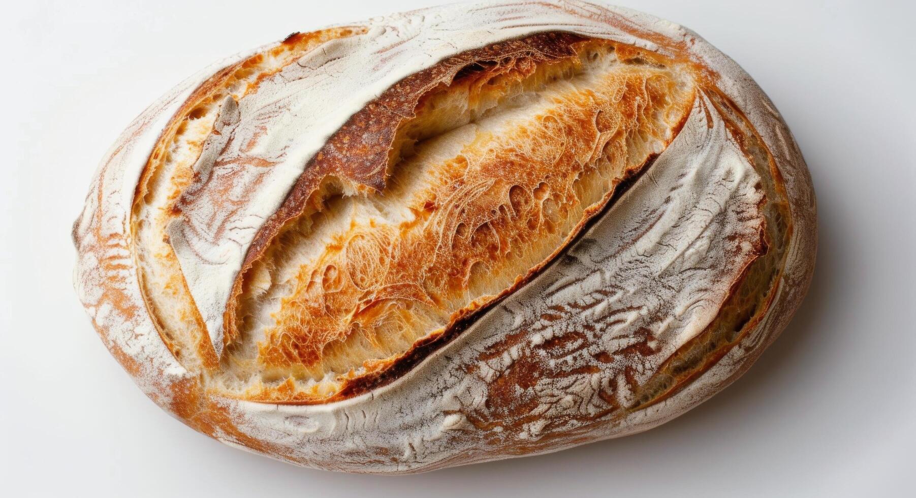 Freshly Baked Artisanal Bread Loaf With Crisp Crust and Soft Interior photo