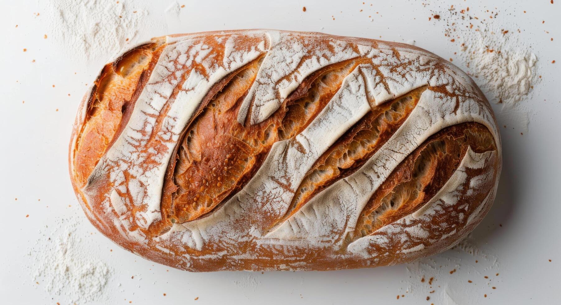 Freshly Baked Artisanal Bread Loaf With Crisp Crust and Soft Interior photo