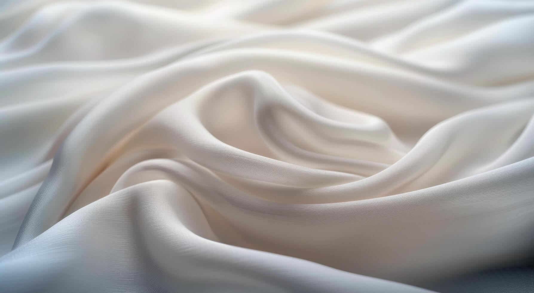 Elegant White Silk Fabric Draped Softly on Surface photo