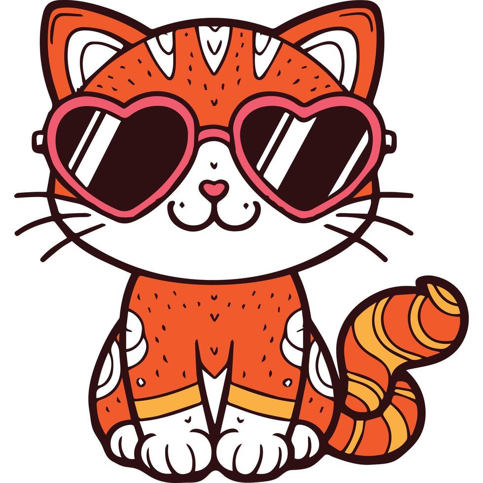 Cat With Sunglasses Clipart Vector Art, Icons, and Graphics for Free