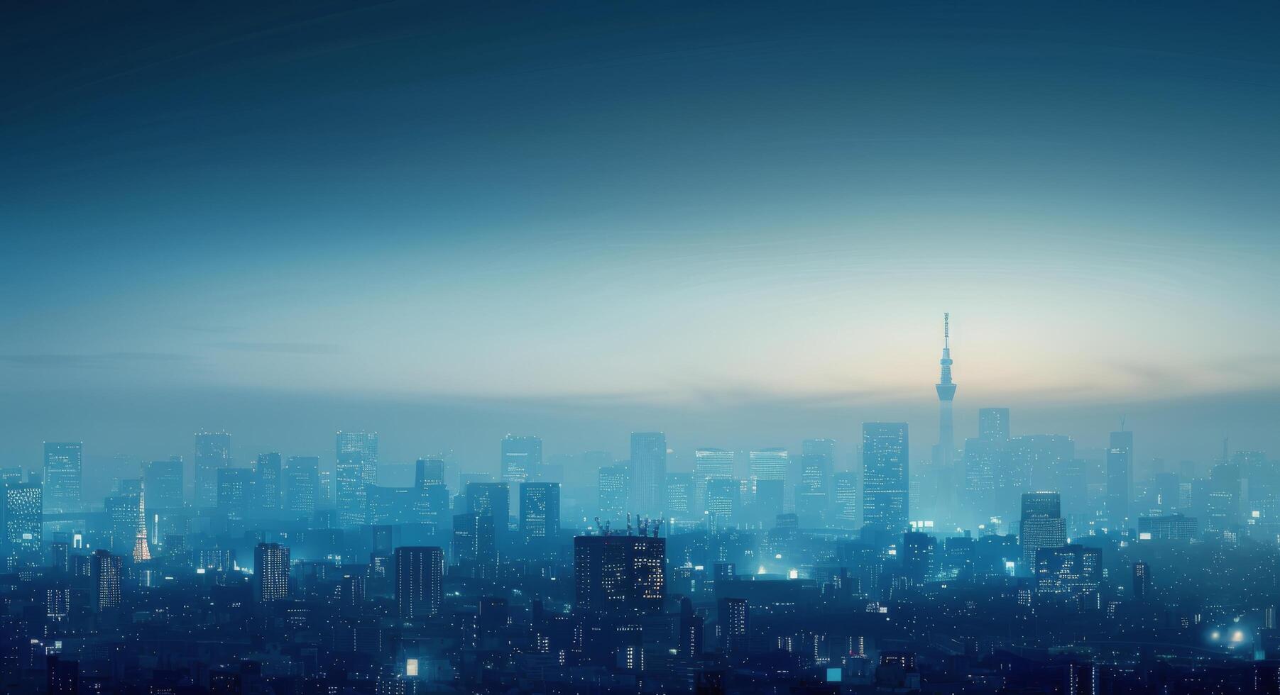 Tokyo Skyline at Dawn With Tokyo Tower in the Distance photo