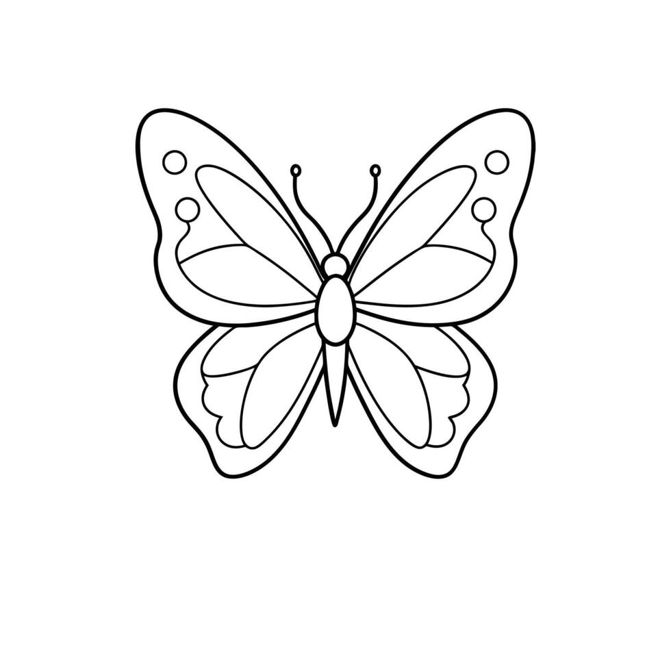 butterfly coloring pages for kids vector