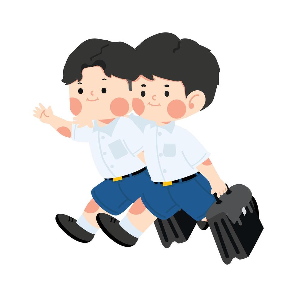 Kids hugging around the neck vector