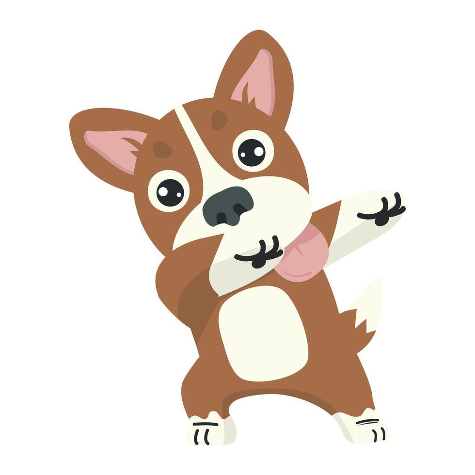 dog doing dab cool cartoon vector