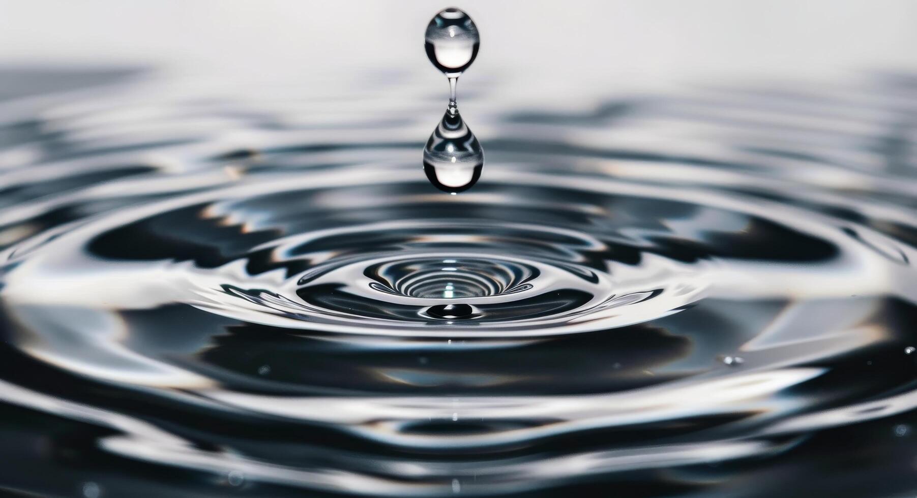 Water Droplet Creating Ripples on Calm Surface photo