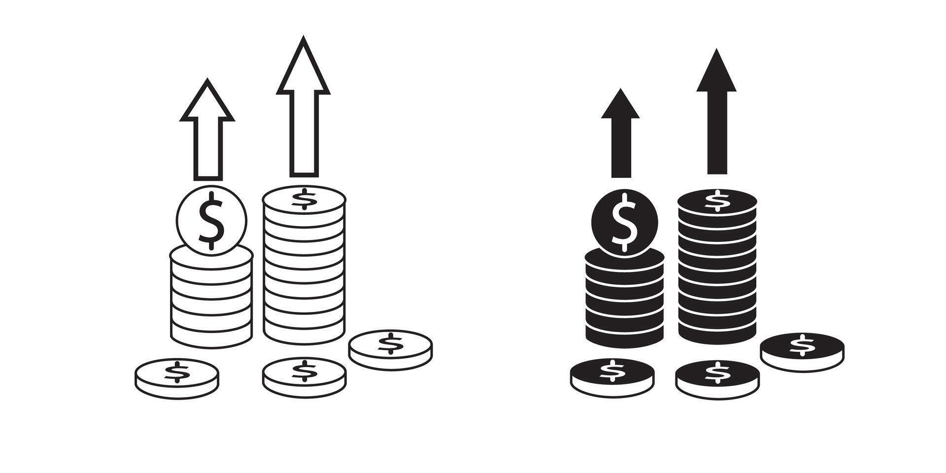high interest rate line icon vector