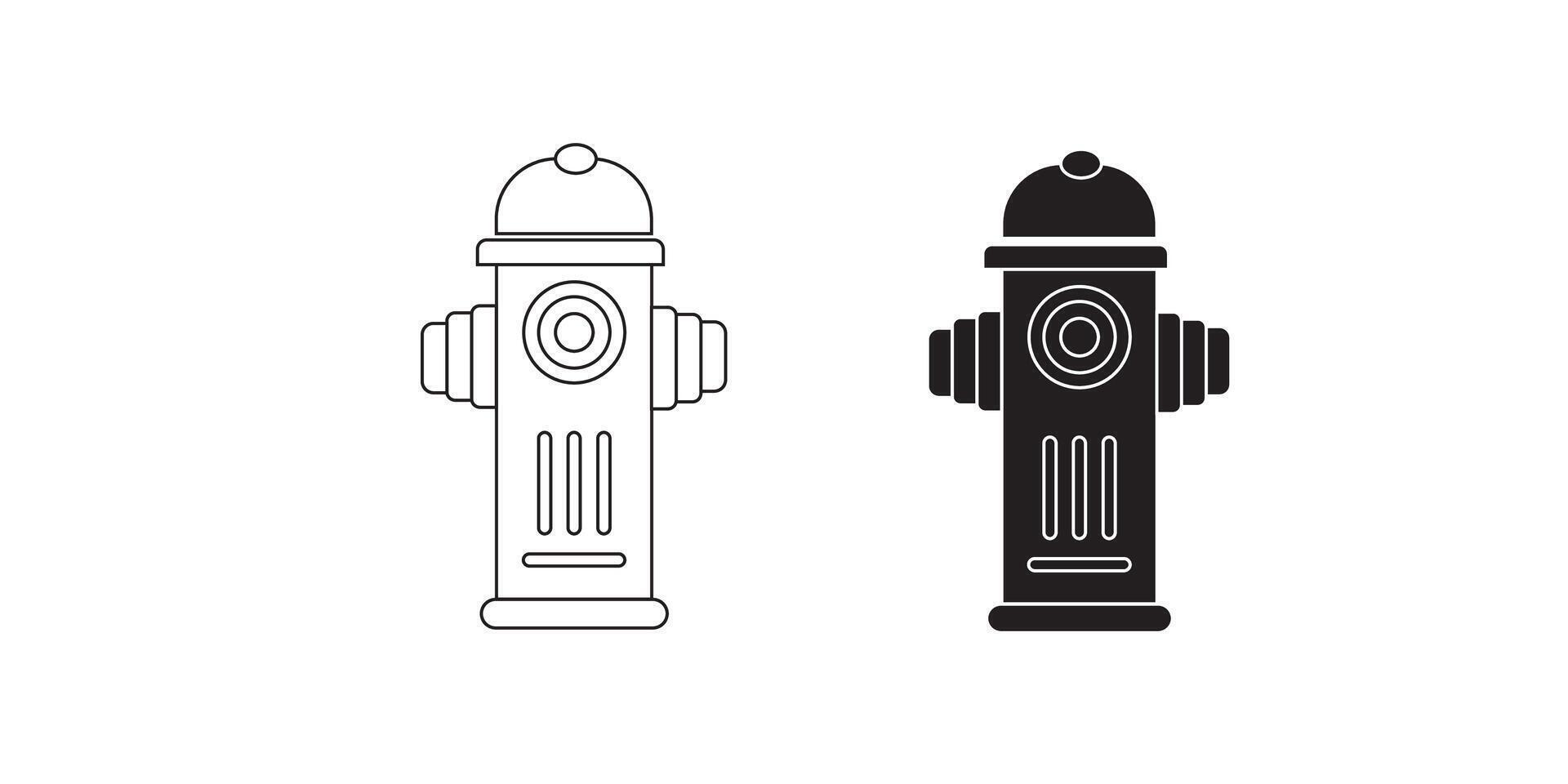 fire hydrant icon. black flat hydrant icon vector
