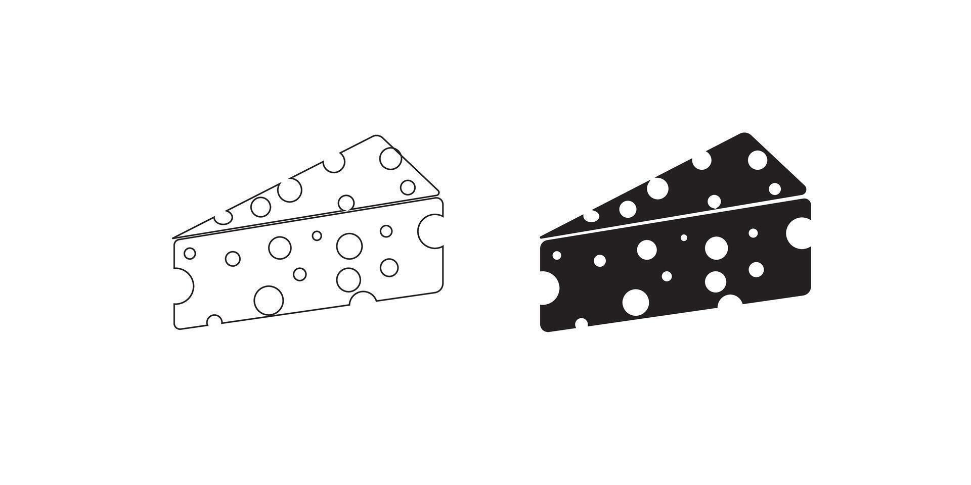 Swiss cheese or Emmental cheese flat icon for food apps and websites vector