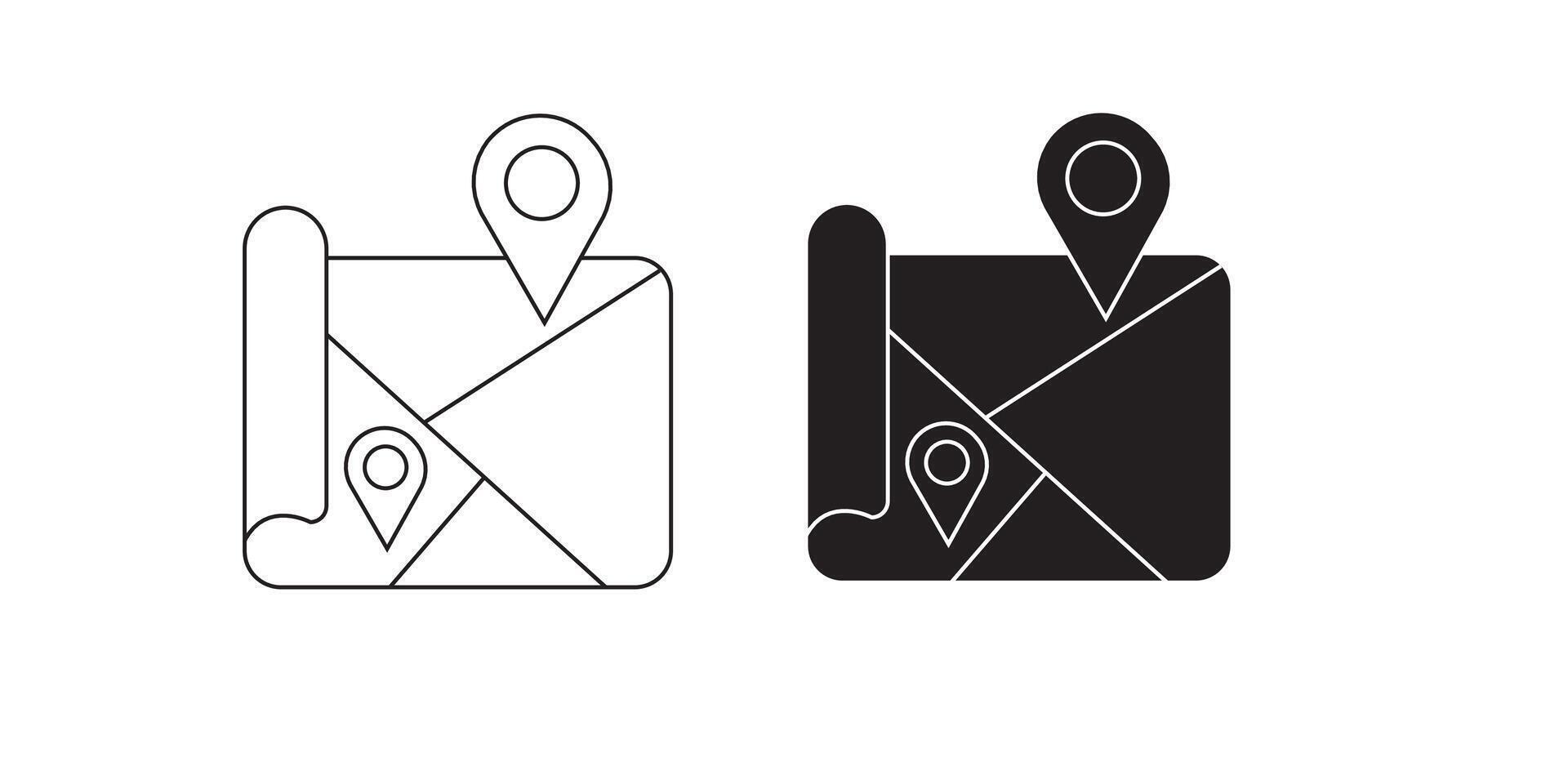 Set of map pin location icons. Template for colored icons for location pins. Web placement symbols and navigation isolated on a white background. vector