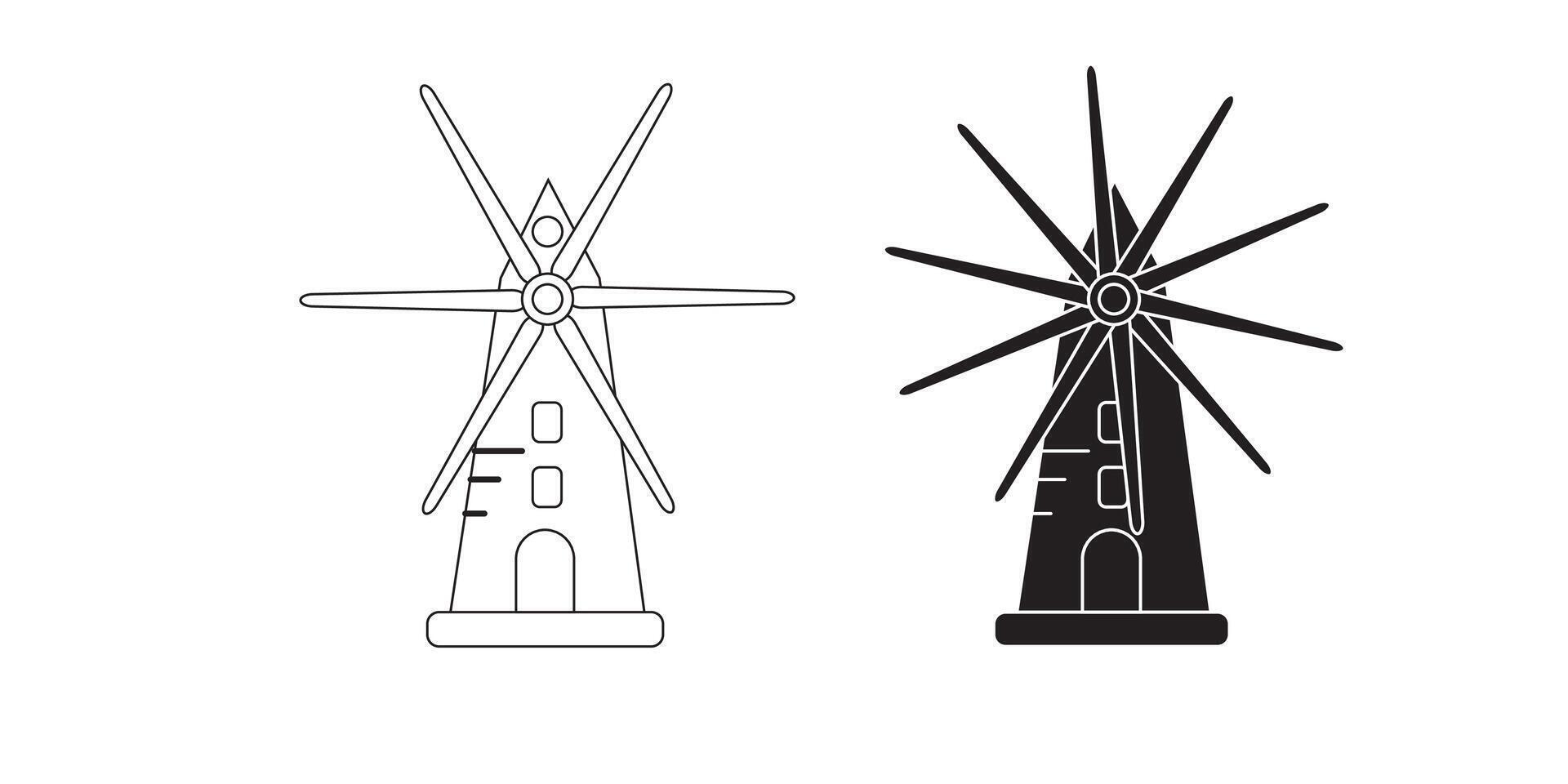 Wheat windmill icon isolated on white background vector