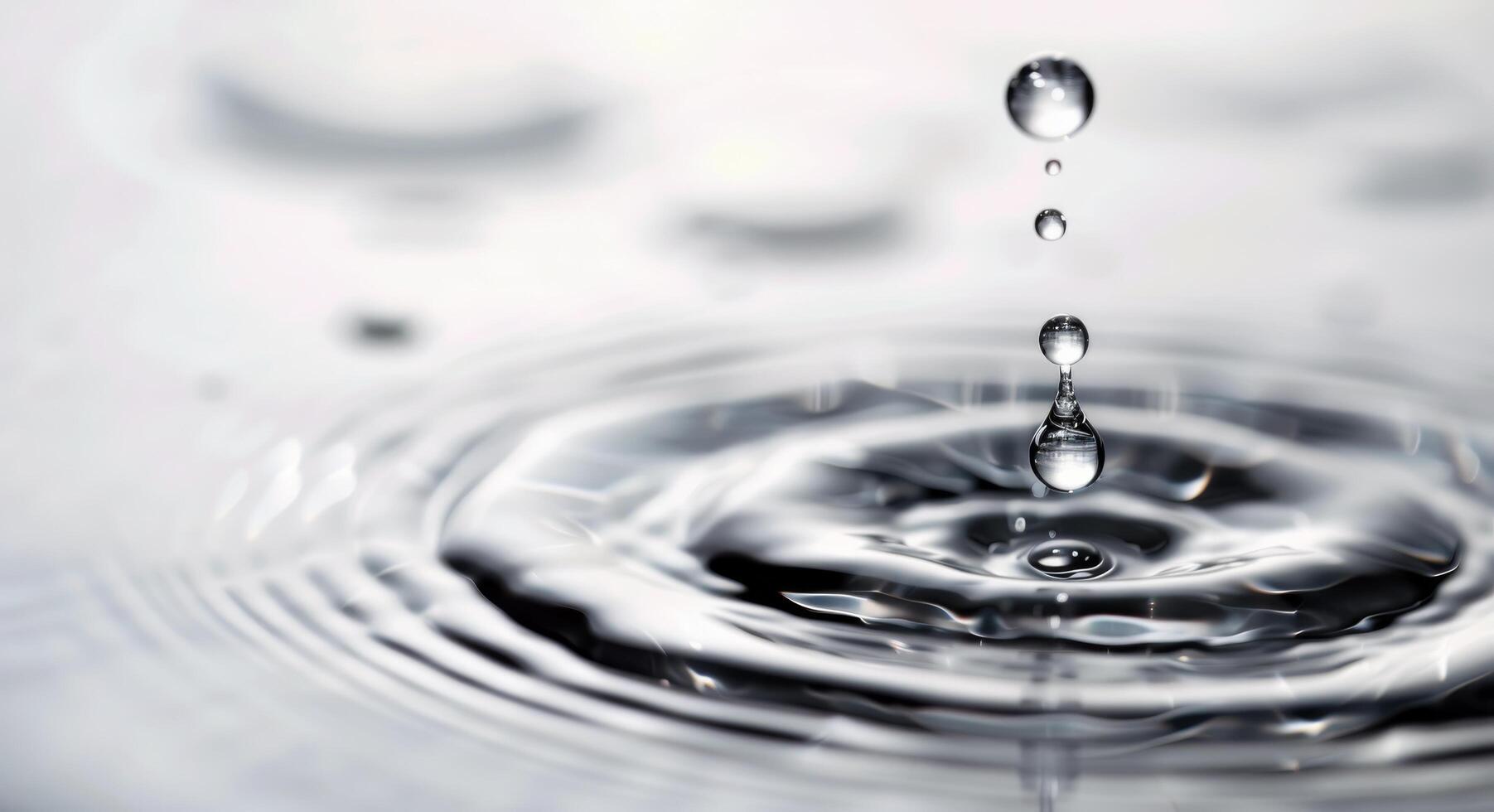 Droplets Falling on Tranquil Water Surface Creating Ripples photo