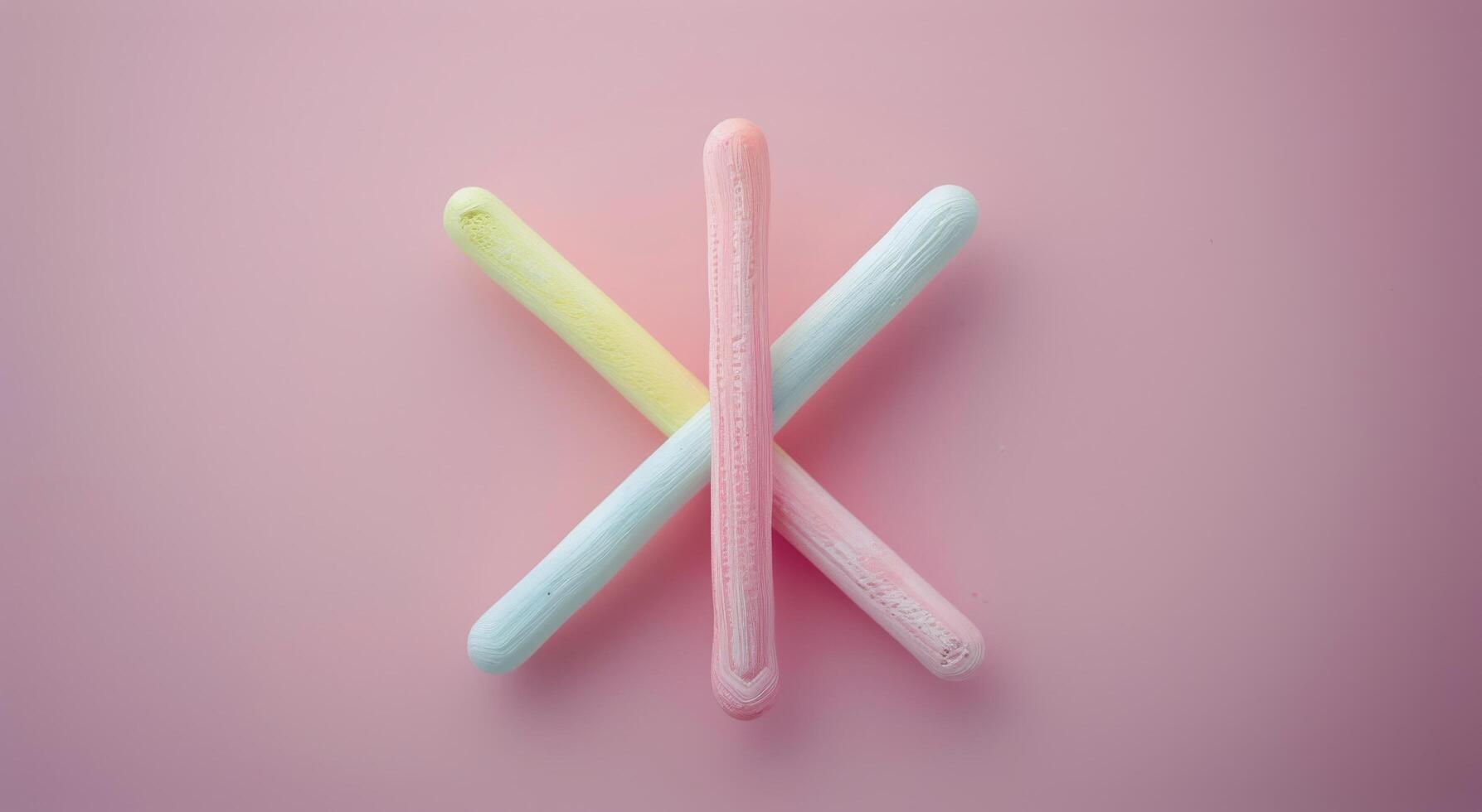 Colorful Candy Sticks Arranged on a Soft Pink Background photo