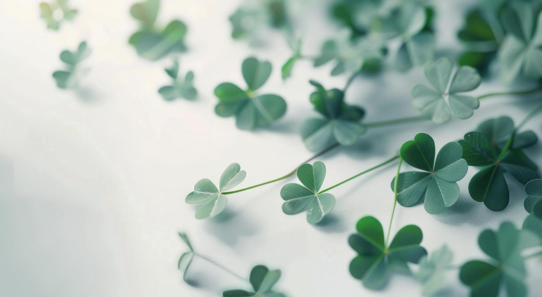 Close-Up of Shamrock Leaves on a Soft Surface photo