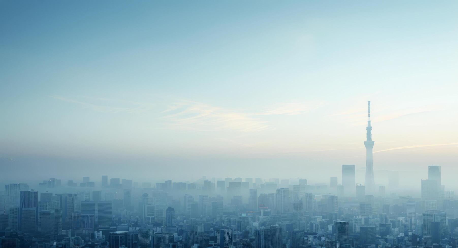 Tokyo Skyline at Dawn With Tokyo Tower in the Distance photo