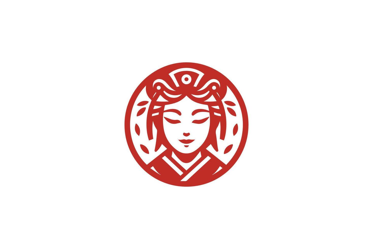 Japanese girl logo ready for sale vector