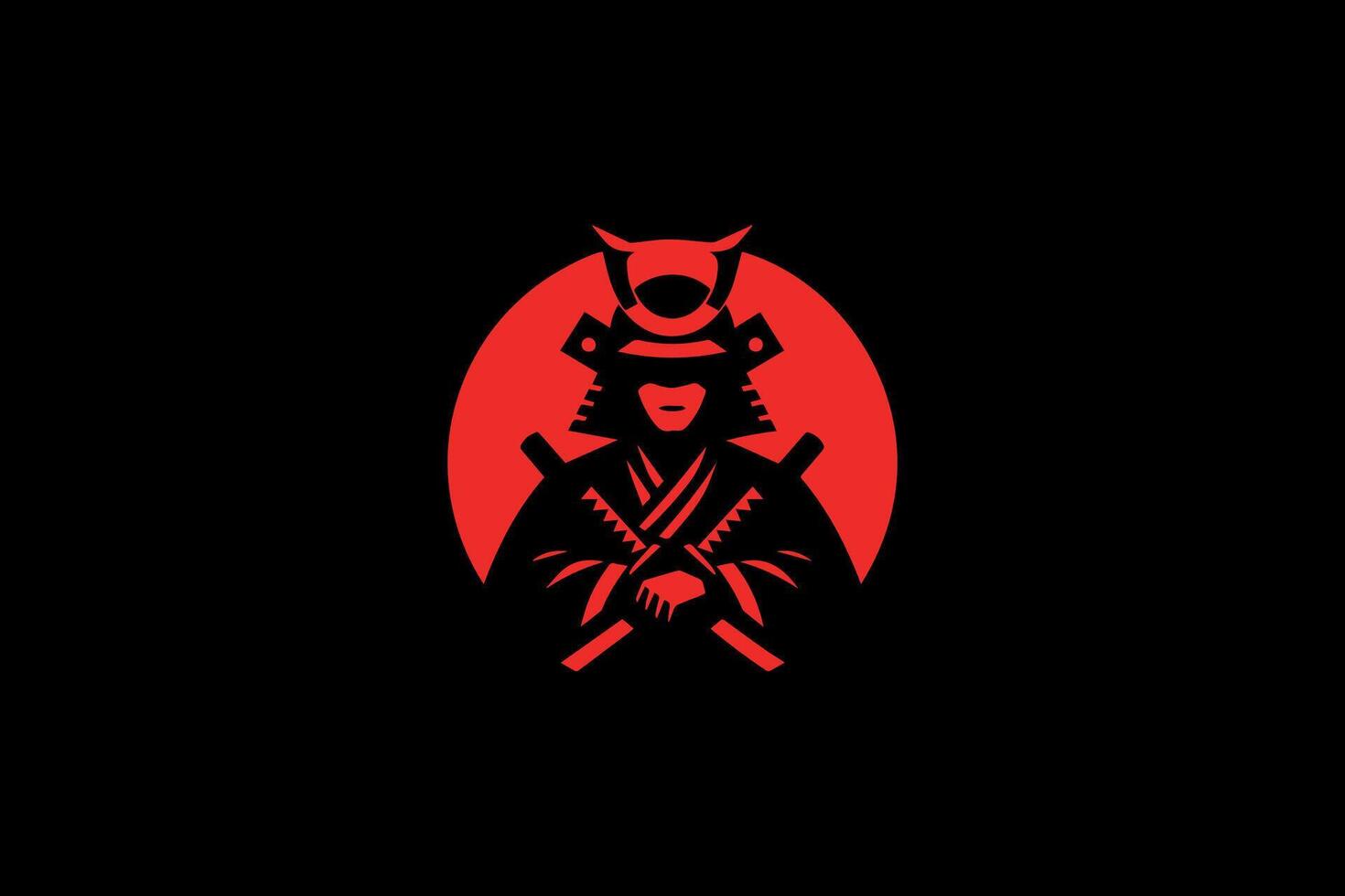 Japanese samurai logo vector