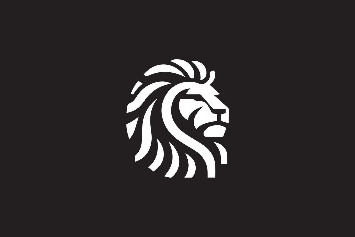 minimalist lion logo vector