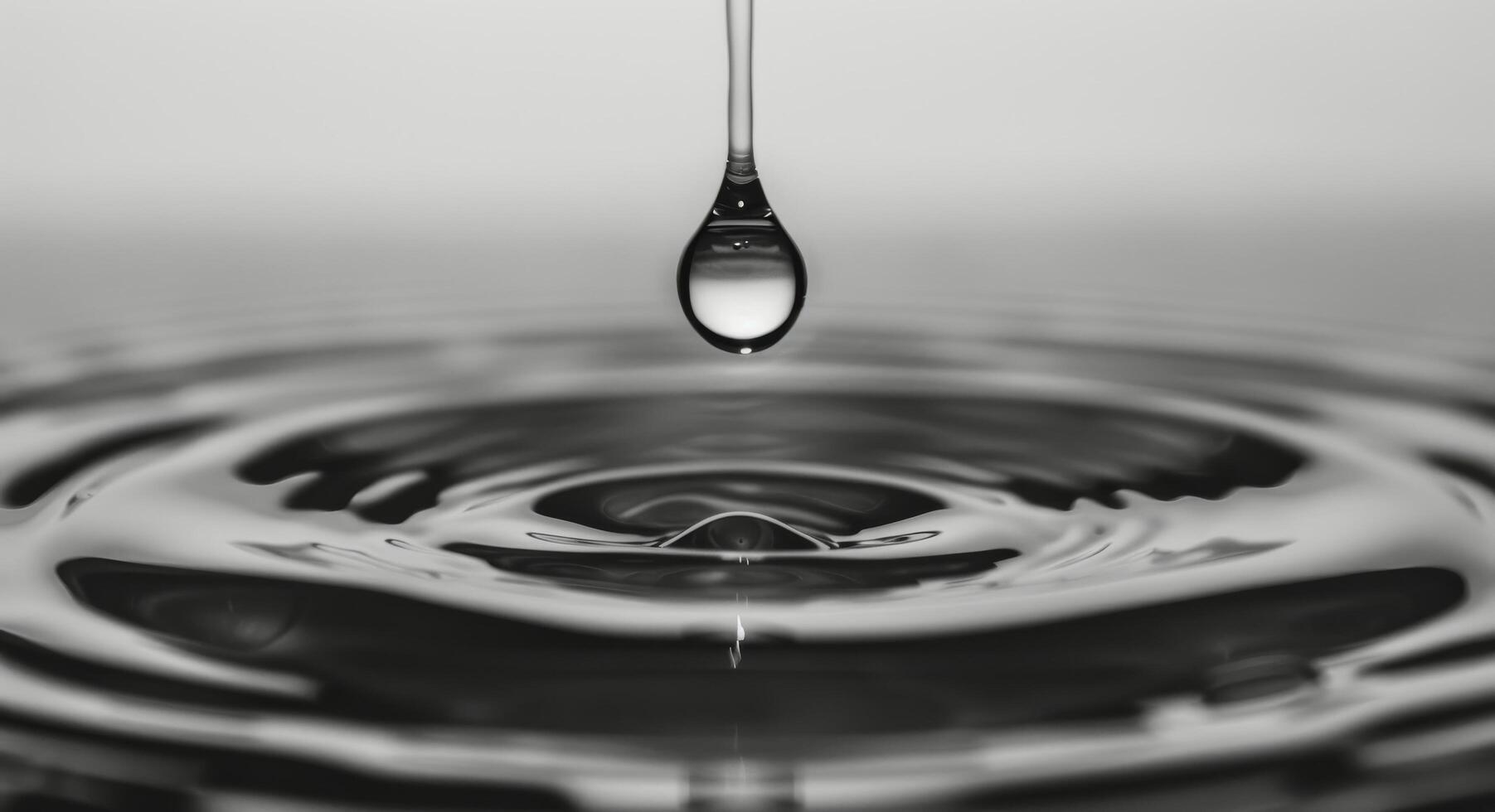 Water Droplet Creating Ripples on Calm Surface photo