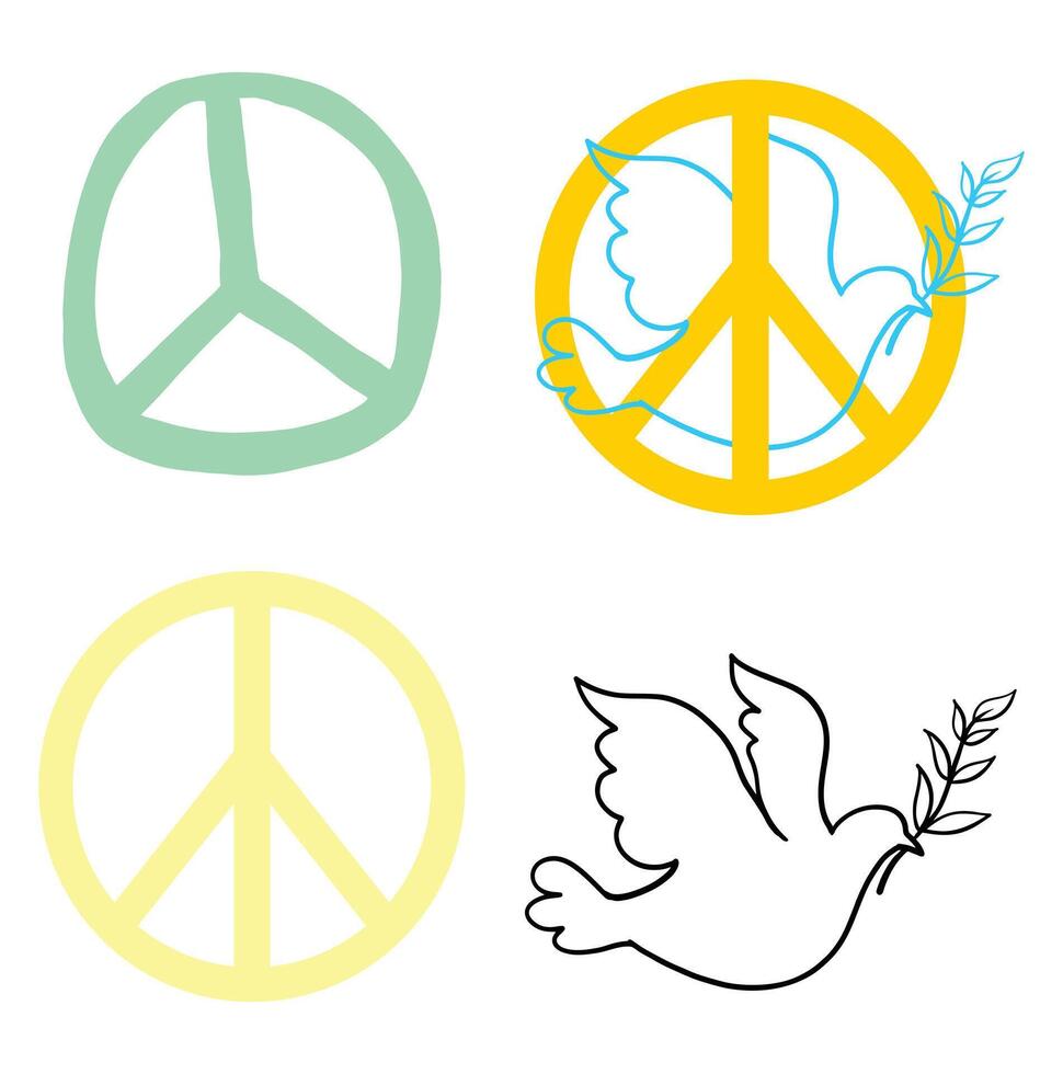 A set of peace and freedom signs vector