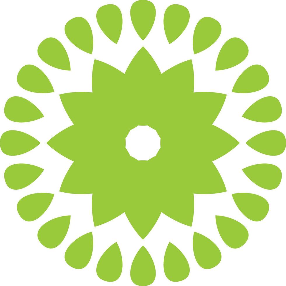 Green star with leaf vector