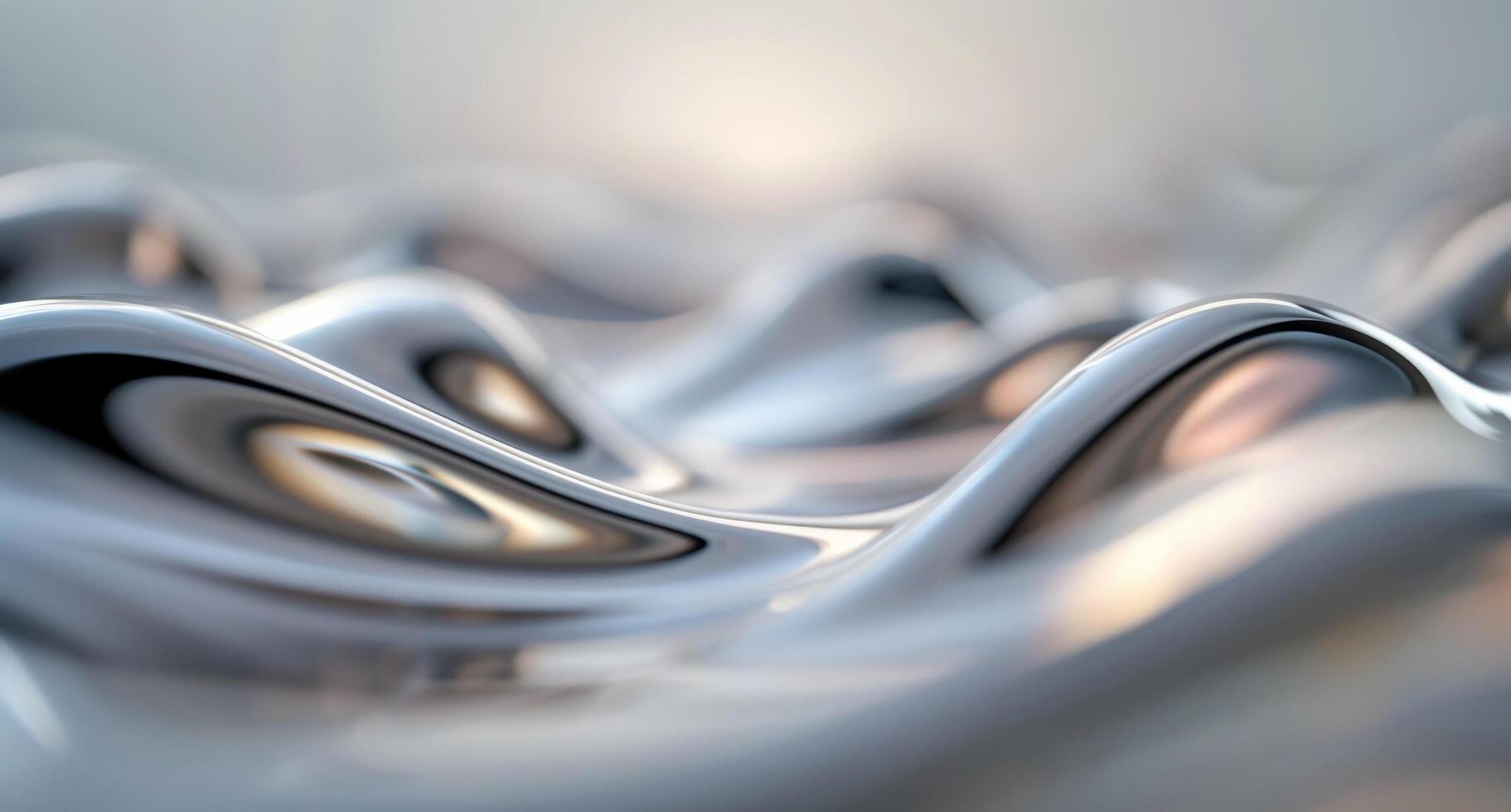 Abstract Metallic Waves With Smooth Curves and Reflections in Soft Lighting photo