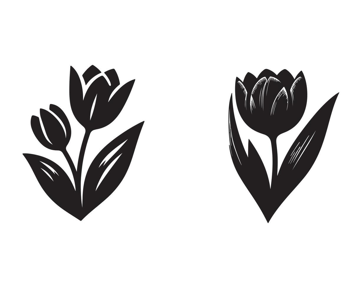 Tulip silhouette design art vector