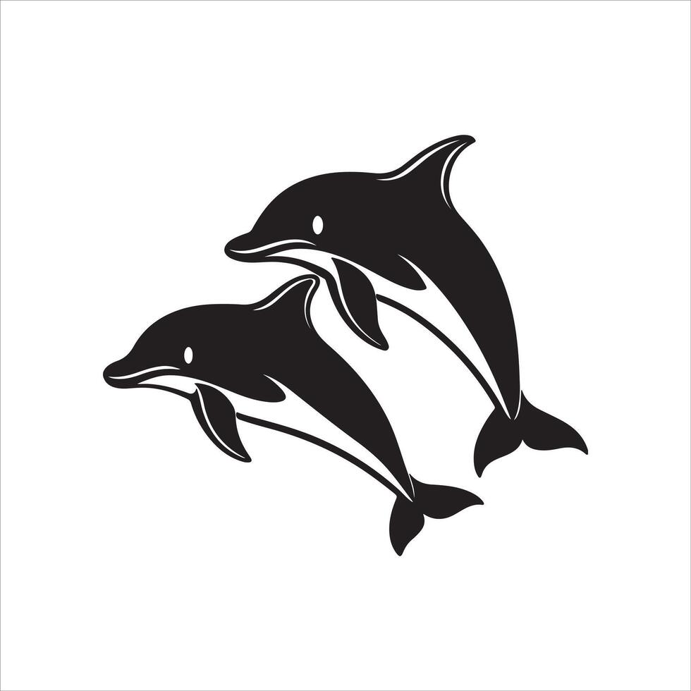 Dolphin silhouette design art vector