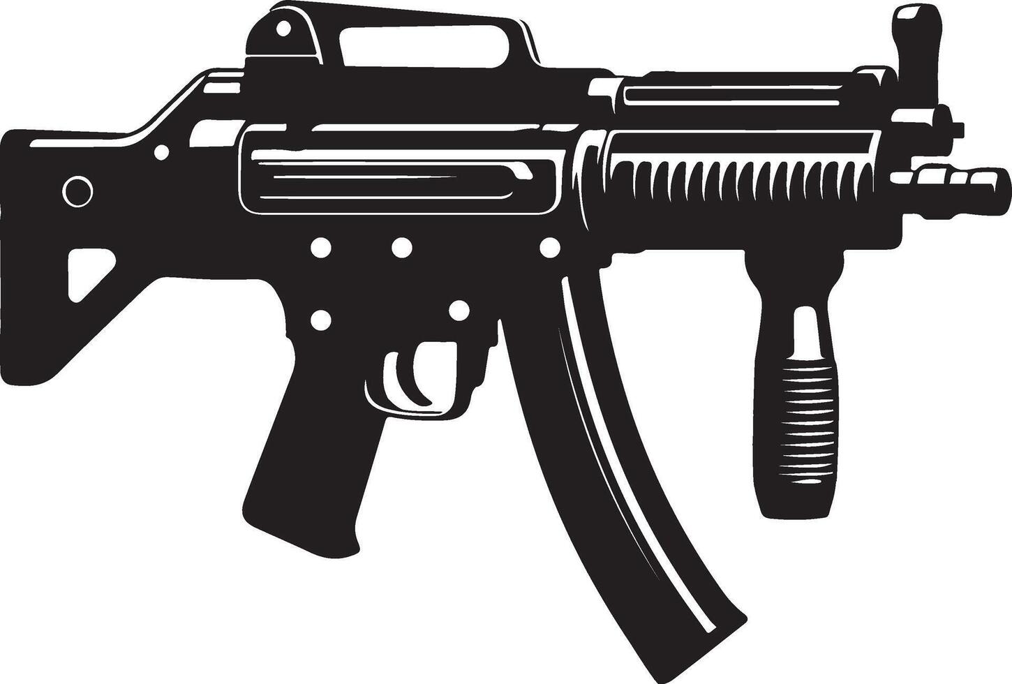 a silhouette of a machine gun illustrator vector