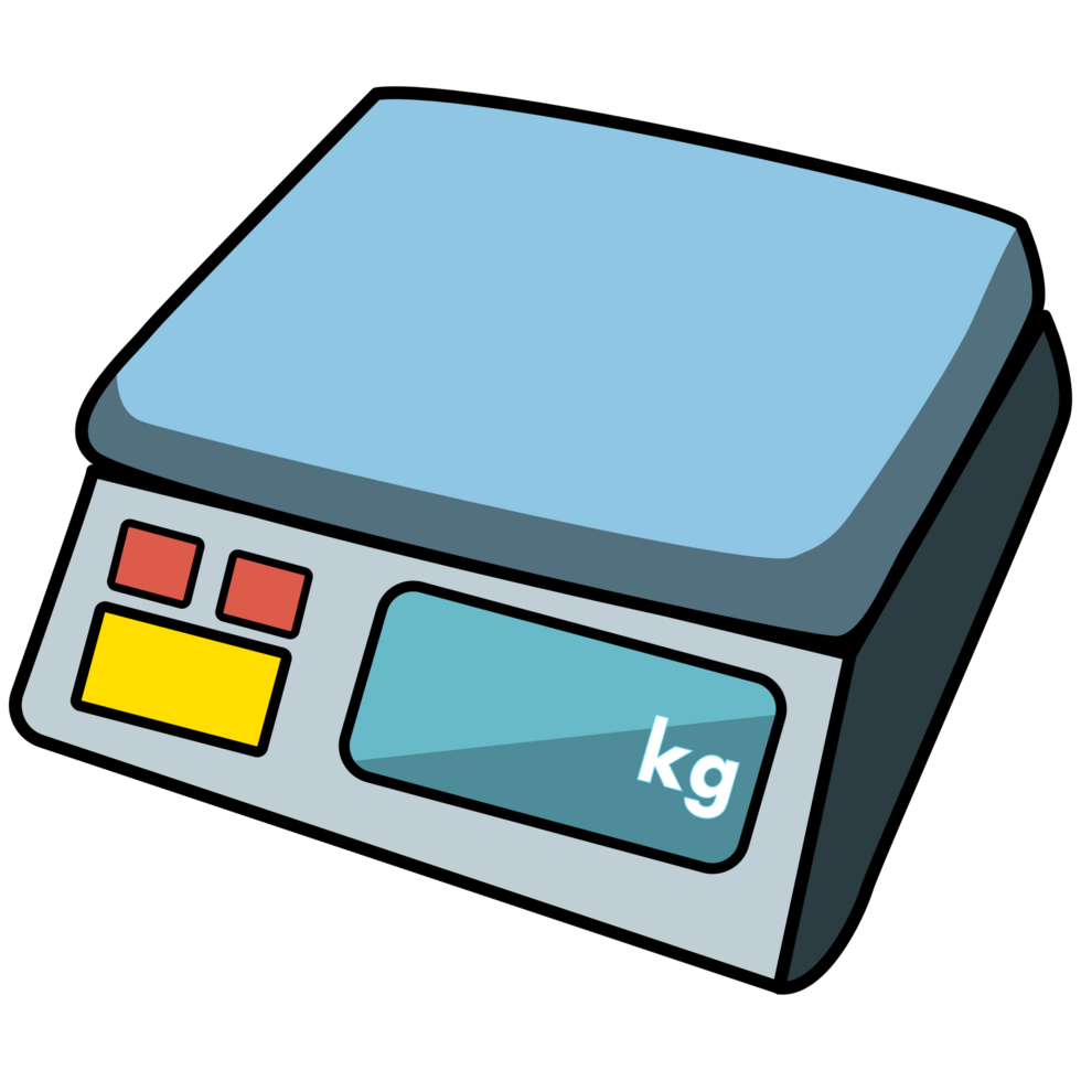 Scale kitchen digital electronic. flat cartoon illustration png