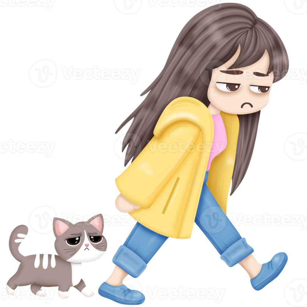 Bored girl cartoon png