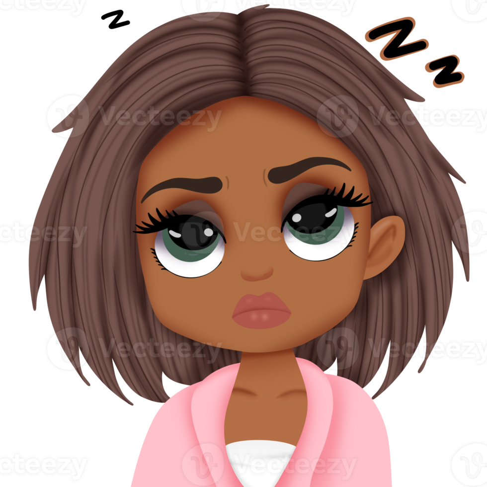 Cartoon lazy girl png
