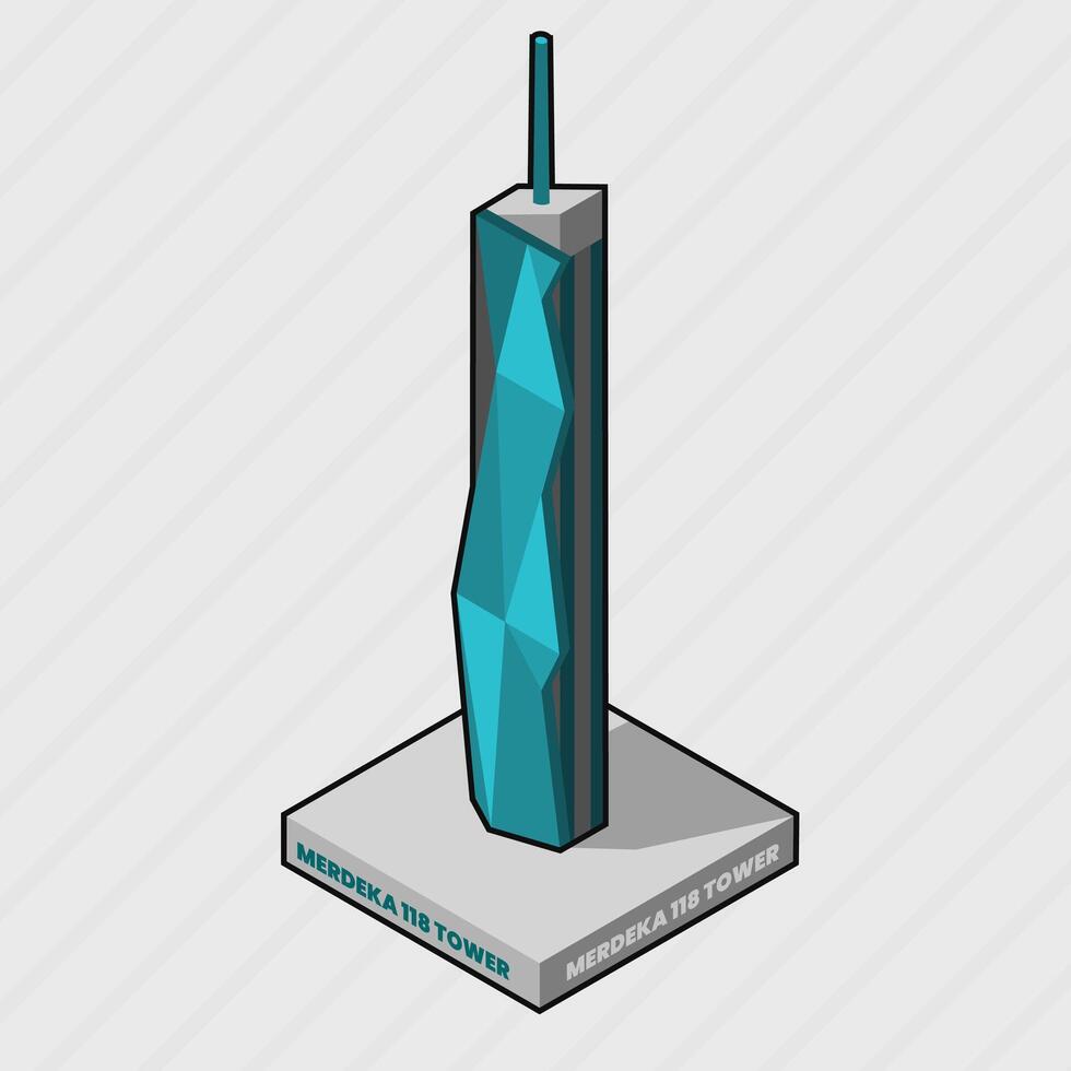 Isometric Malaysian Tower Design vector