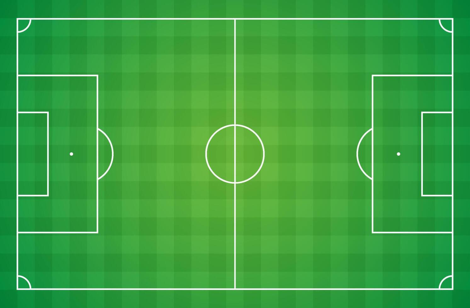 Top down view of a soccer pitch for game design. Versatile sports stadium asset for game environments. vector