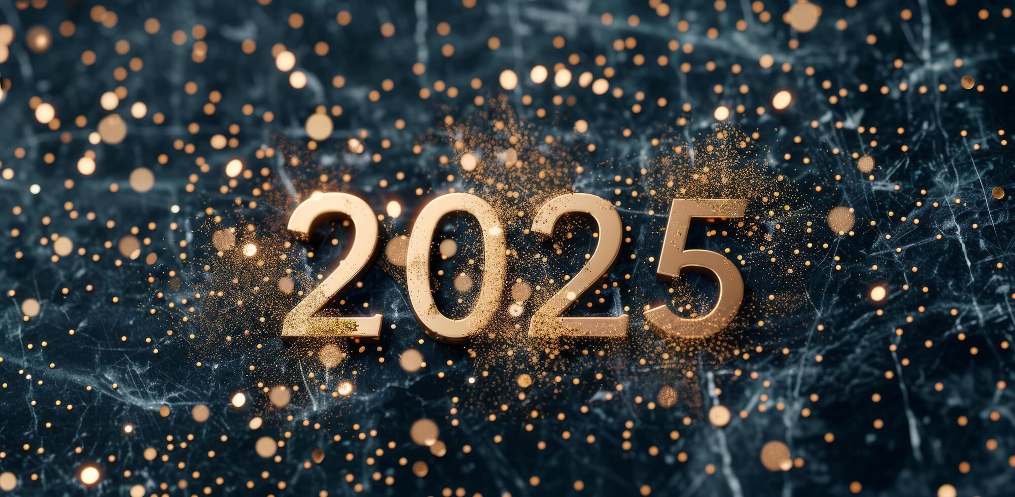 Glittering Numbers Representing the Year 2025 With Sparkling Background photo