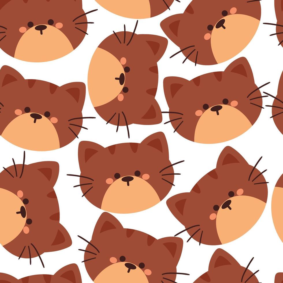 seamless pattern cartoon cat. cute animal wallpaper for fabric print, gift wrap paper vector
