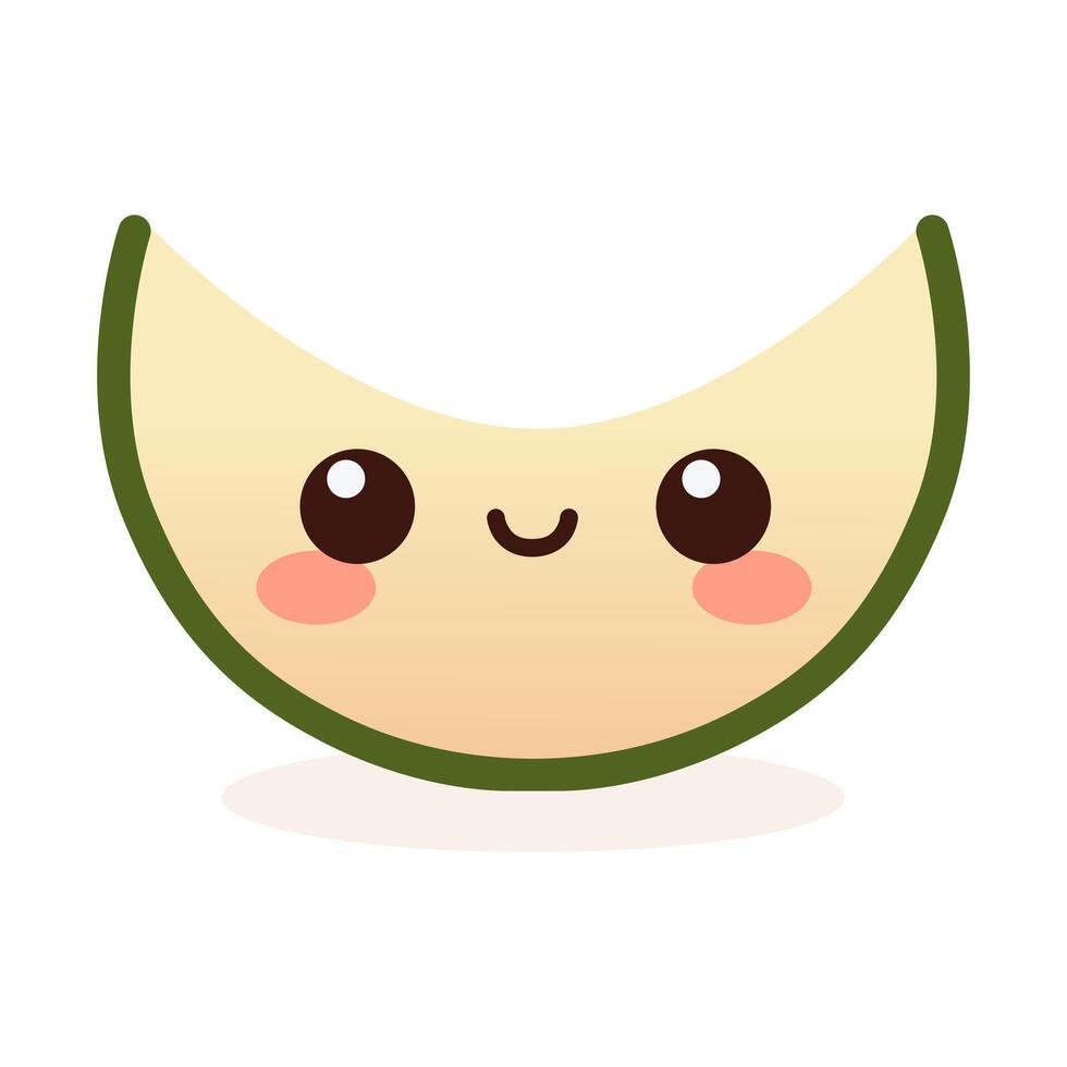 Cute Melon Fruit Slice Illustration With Cartoon Style vector