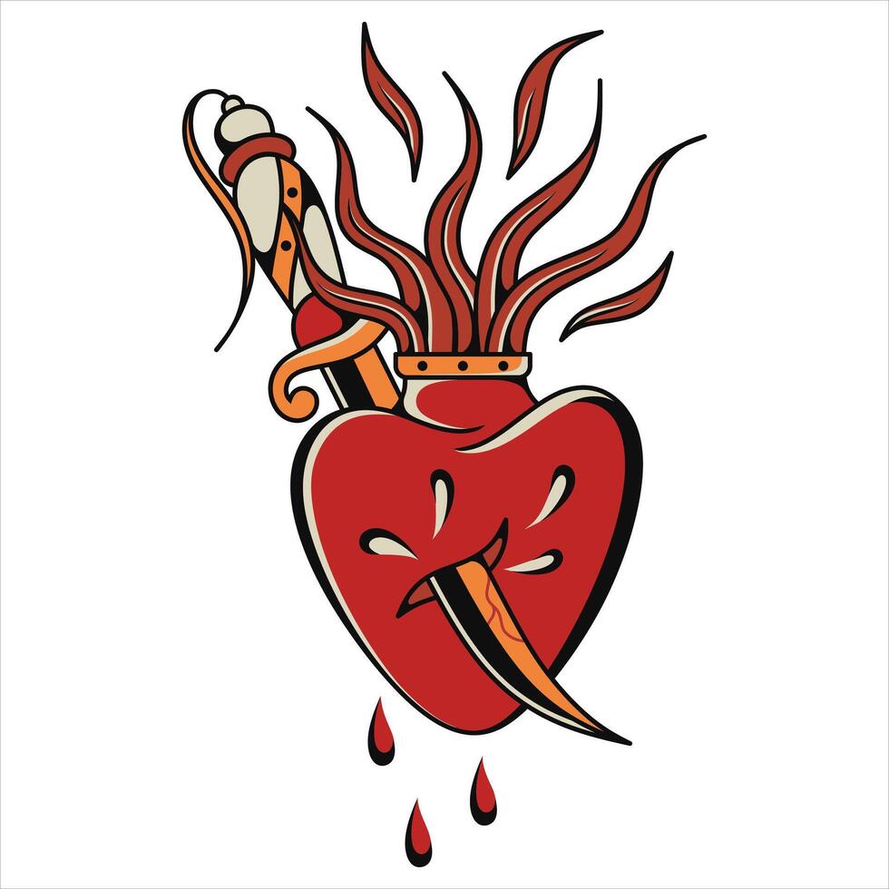 Old school tattoo flash vector