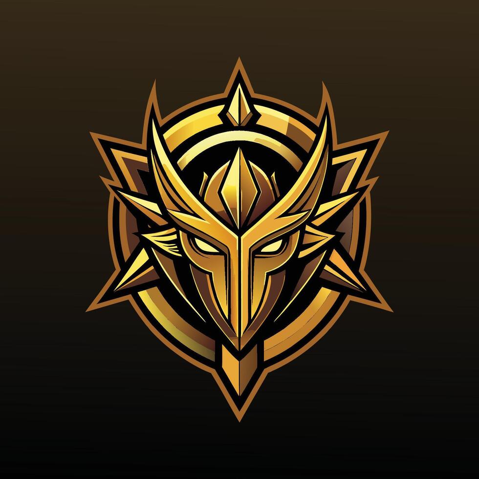 the golden dragon logo for a game vector
