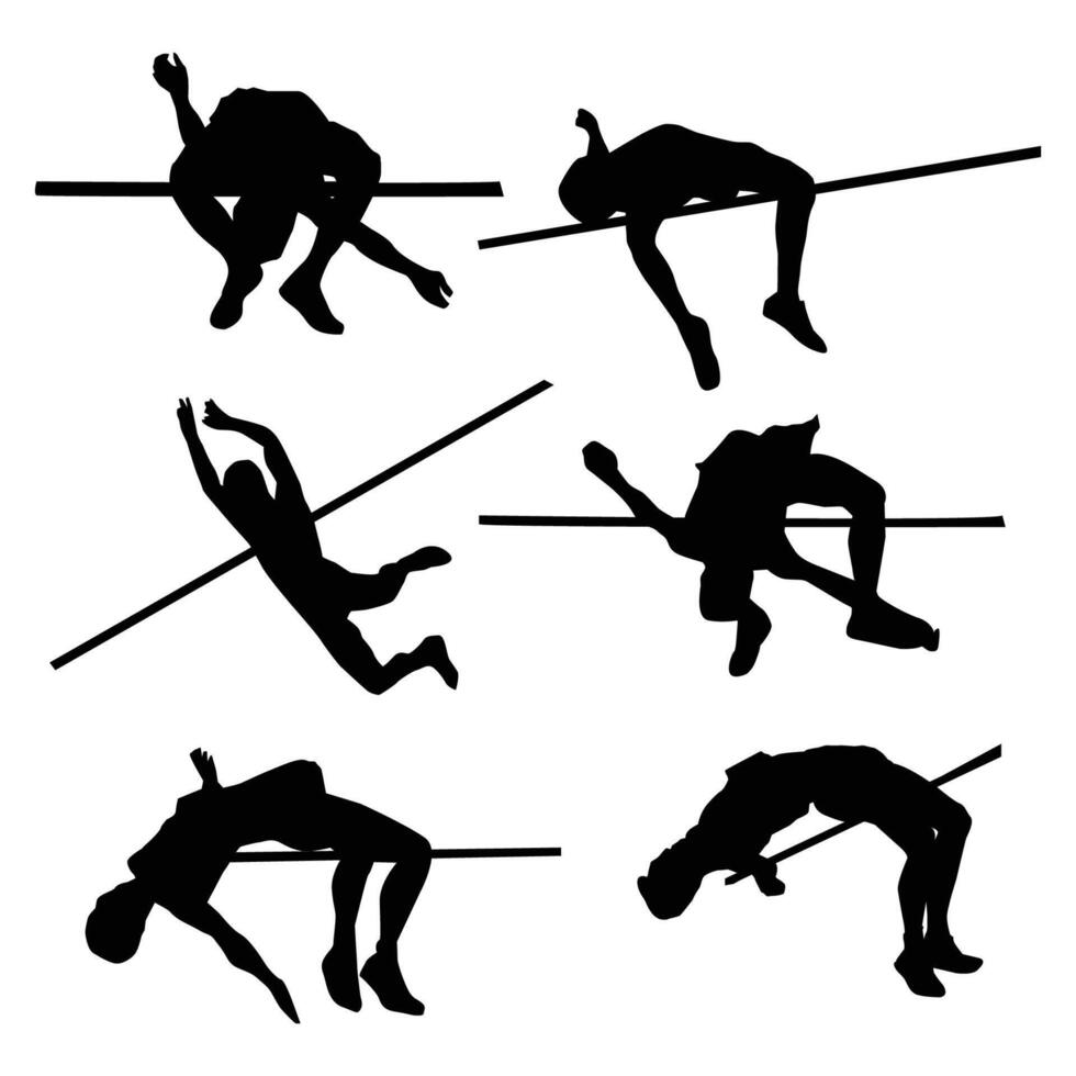 High Jump Silhouette Drawing Vol 3 vector