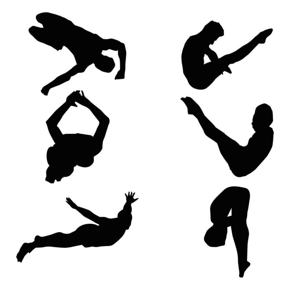 Diving Sports Silhouette Shape Drawing Vol 3 vector