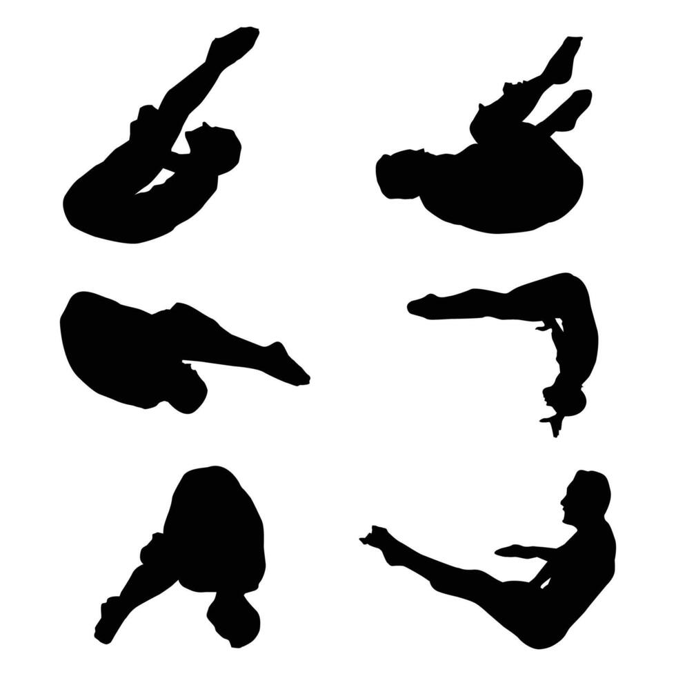 Diving Sports Silhouette Shape Drawing Vol 2 vector