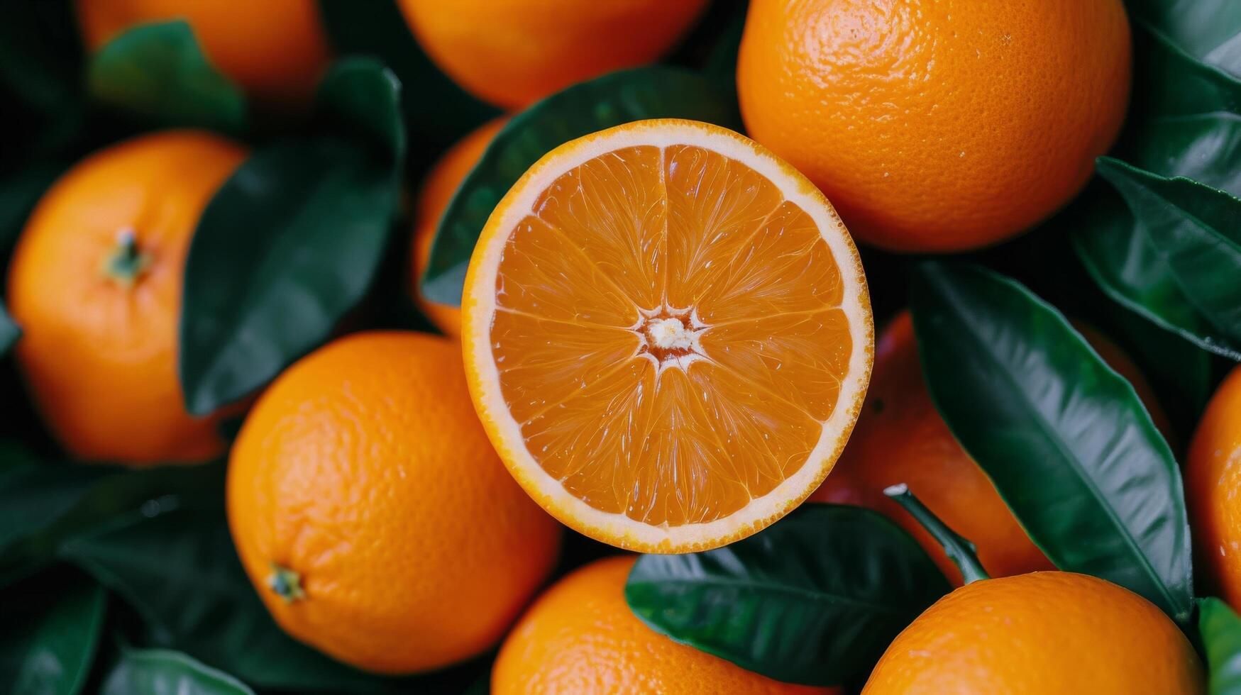 Fresh Oranges on Tree Branch Surrounded by Green Leaves in Bright Natural Light photo