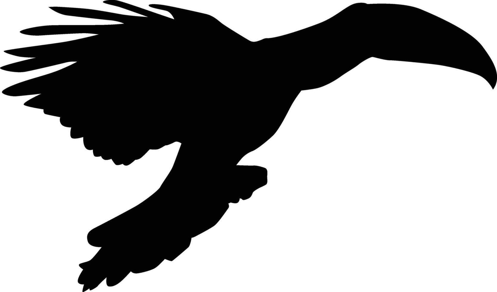 Toucan flying silhouette vector