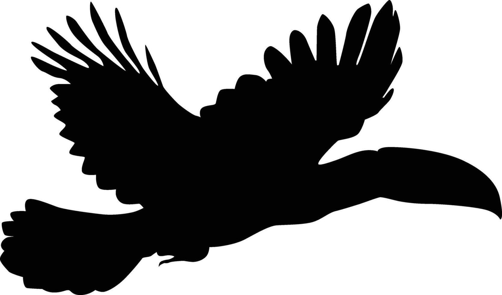 Toucan bird silhouette flying vector