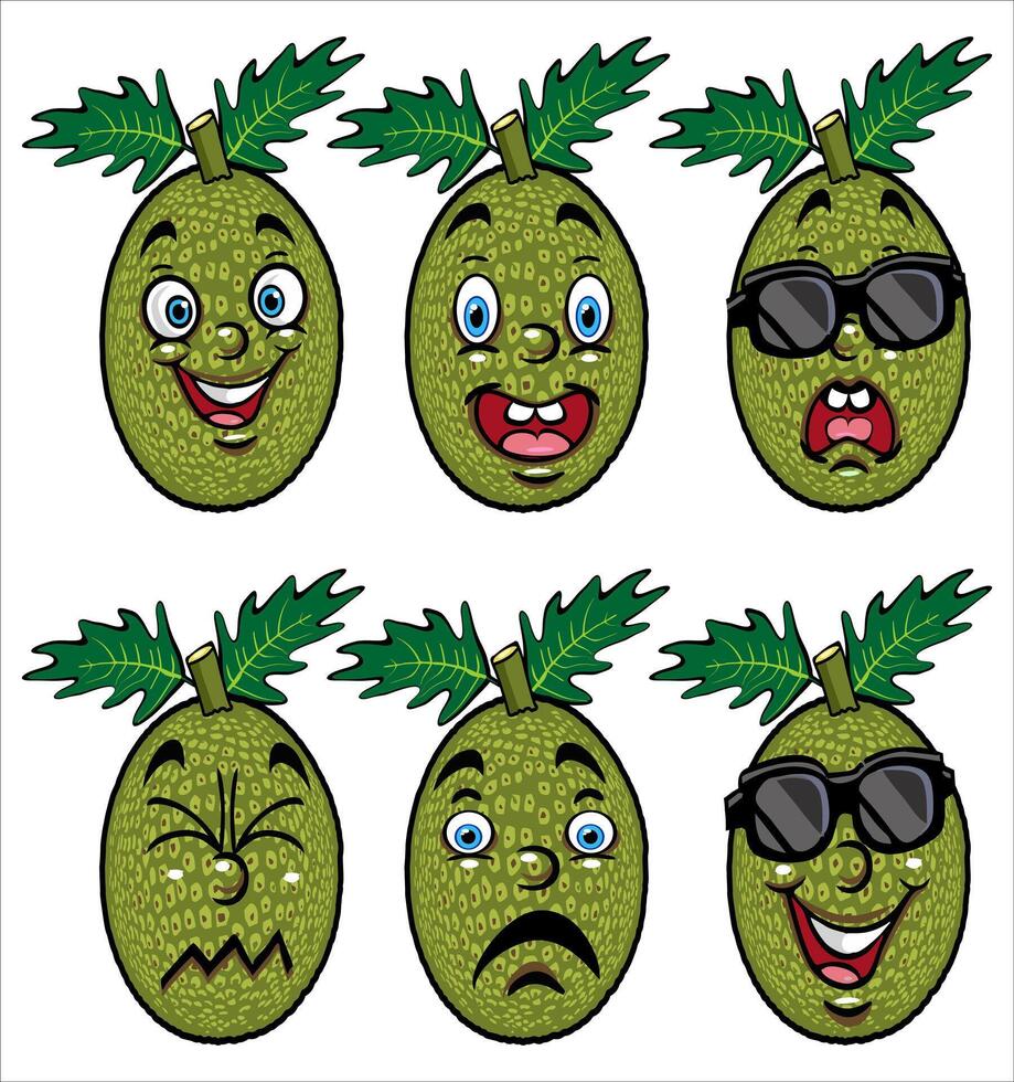 cartoon image of a bread fruit vector