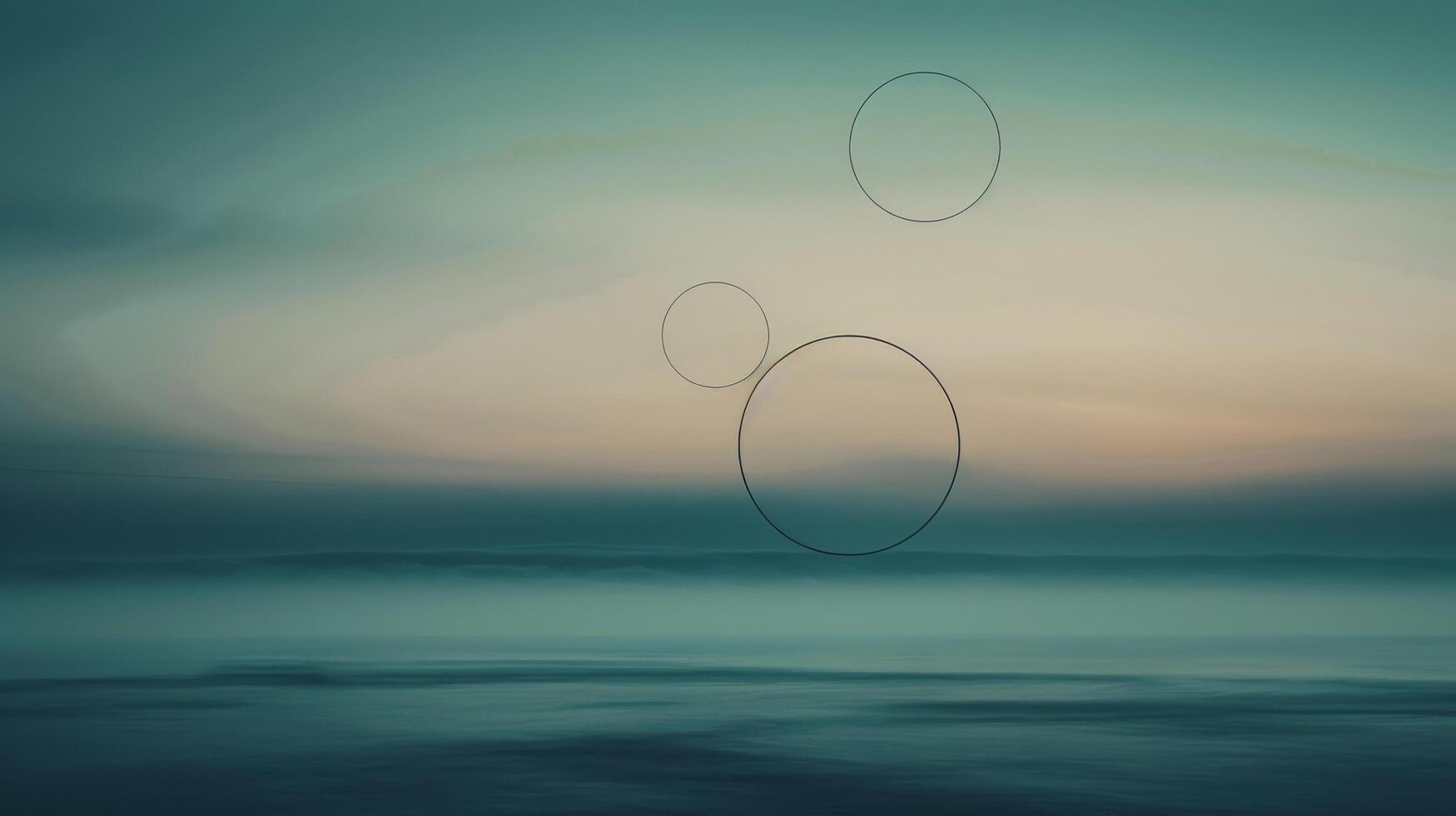 Hanging Modern Lights Illuminating Dusk Sky Over Calm Horizon photo